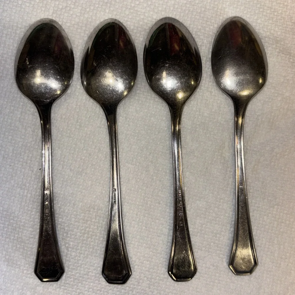 WMF Hotel Holland America Engraved Demitasse Spoon Silver Plated 4 Pc Spoon